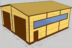 102. Prefabricated steel body shop 12 x 12 x 5.2 for the repair of large-sized vehicles in Tula, Russia