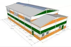 103. Pre-engineered children's sports hall 15.4 x 30 x 7.2 on the peninsula Crimea near Feodosia, Russia