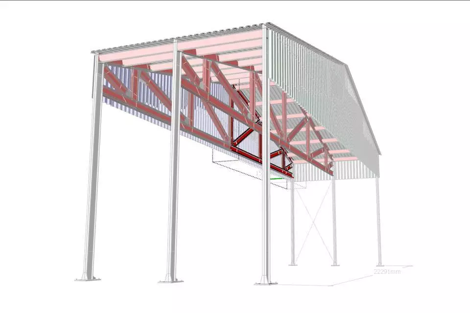 127. Pre-engineered shed 22х6х4.5 for the garbage factory in Venev, Russia