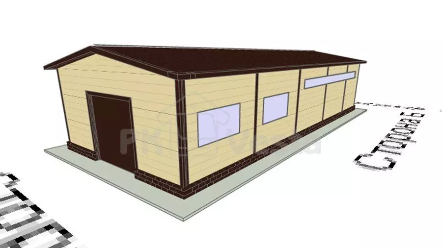 87. Prefabricated chicken farm 8 x 24 x 4 in Ruza, Russia