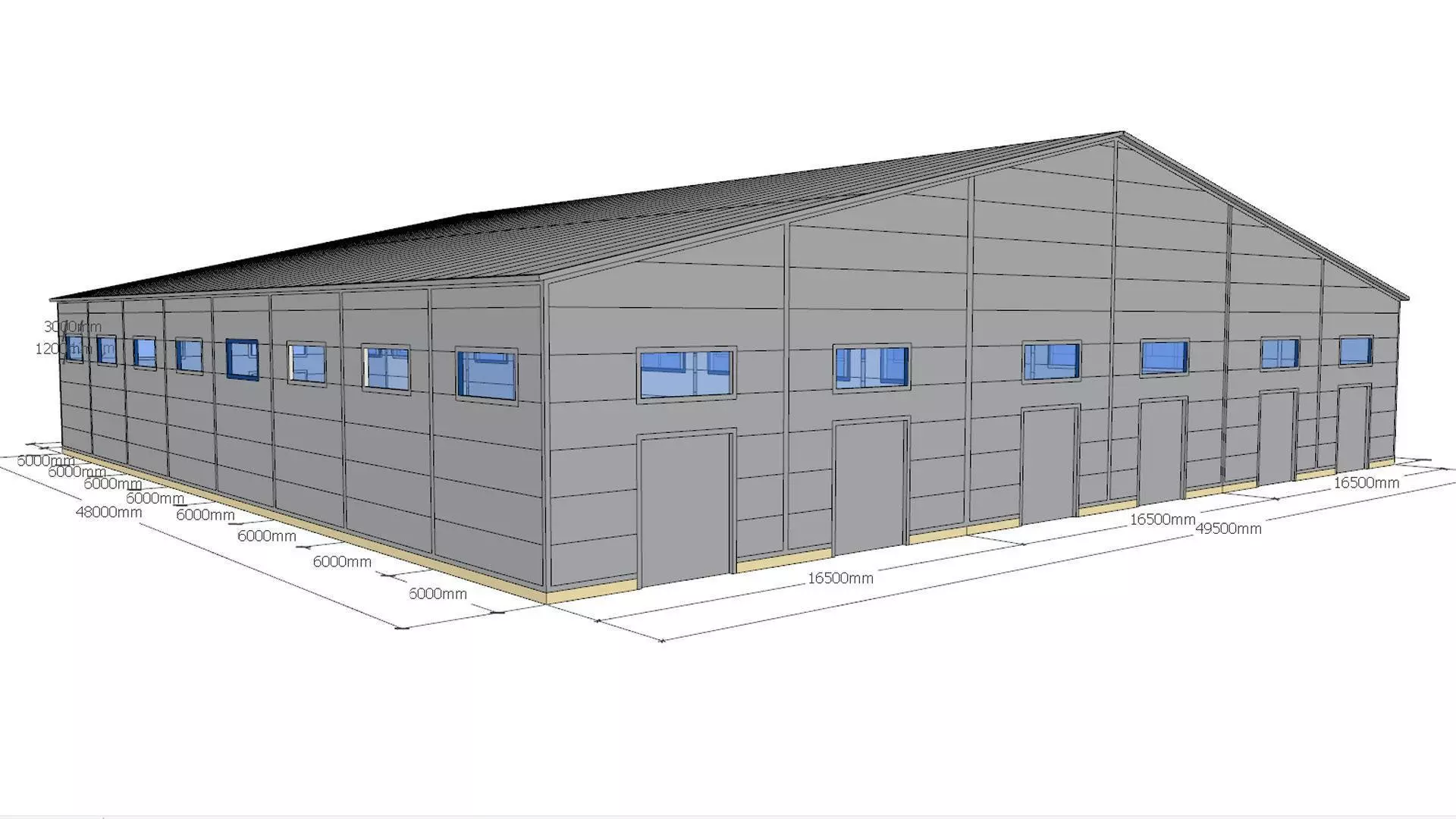 124. The pre-engineered industrial and warehouse complex 49.5x48x7 for the manufacture of protective masks in Minsk, Belarus