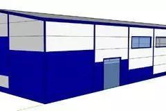 100. Prefabricated steel furniture shop 15 x 42 x 7 in Chekhov, Russia