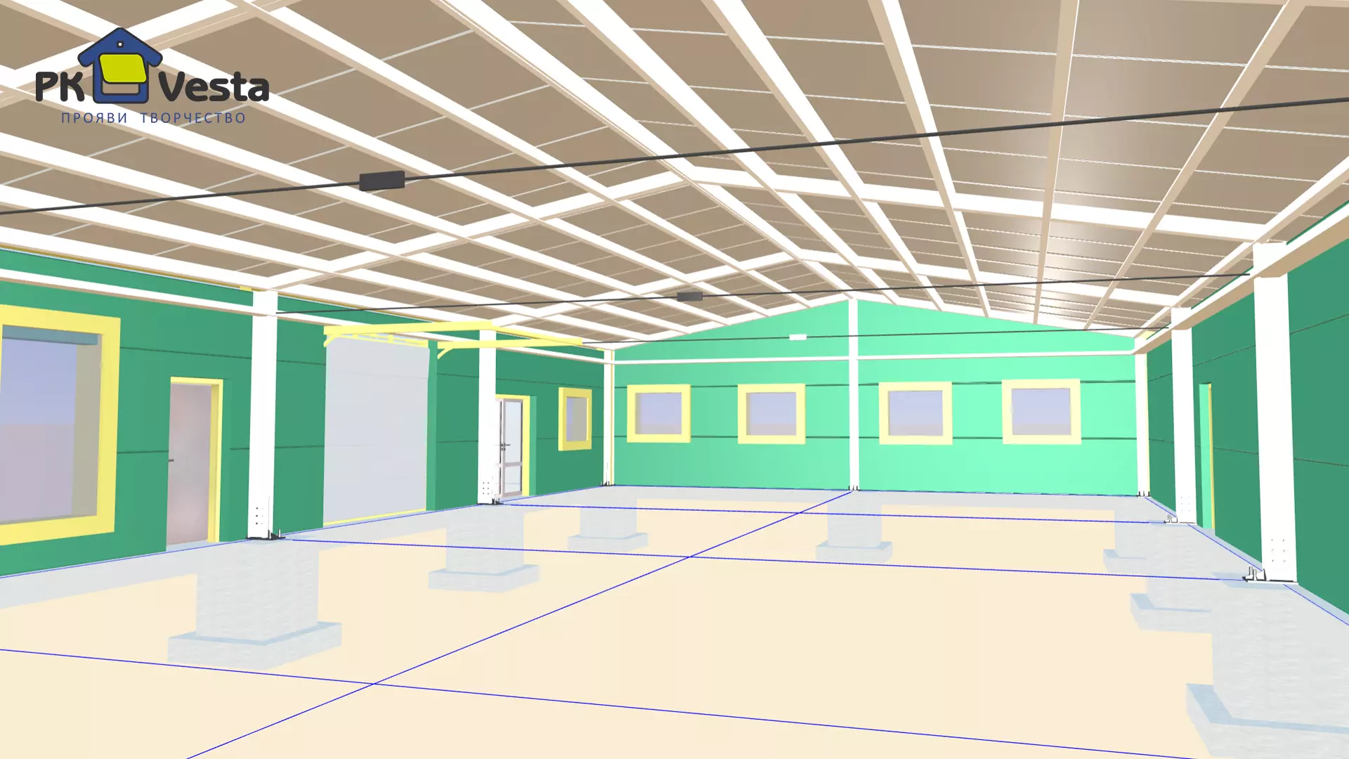 200. Pre-engineered canteen and office 12W x 24D x 3V for a local farmer in Klintsy, Russia.