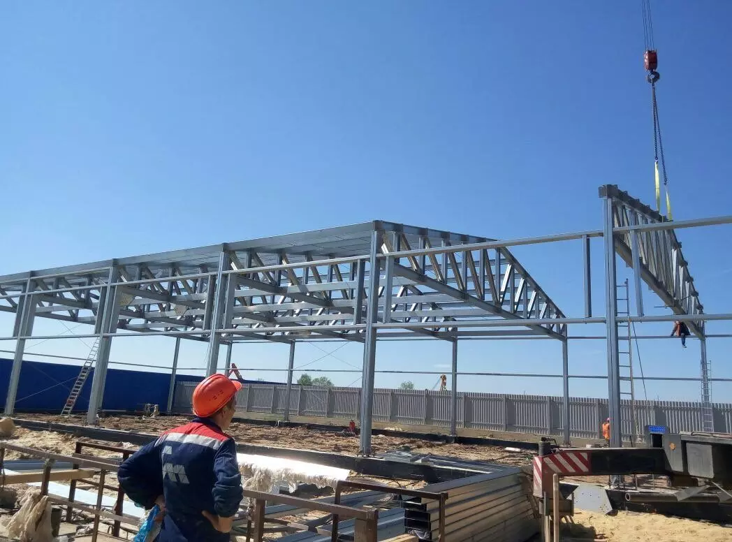 89. Prefabricated warehouse for storage of Chinese auto components 18 x 54 x 6.4 in Chekhov, Russia