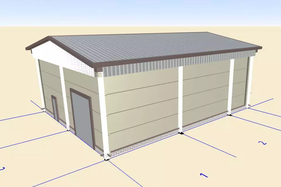 126. Pre-fabricated shed 12х15х5.2 for the rail station in St. Petersburg in Russia