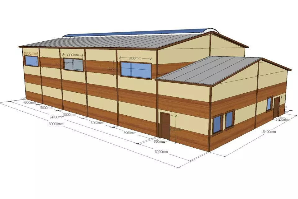 129. Pre-engineered sports hall 15х30х7 in Alupka, Russia