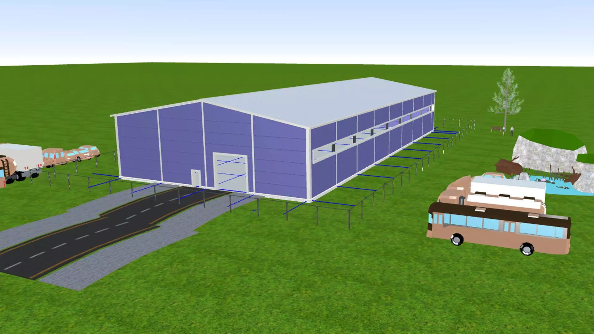 158. Prefabricated warehouse 24x50x6 for storage of lighting structures in Mytishchi, Russia
