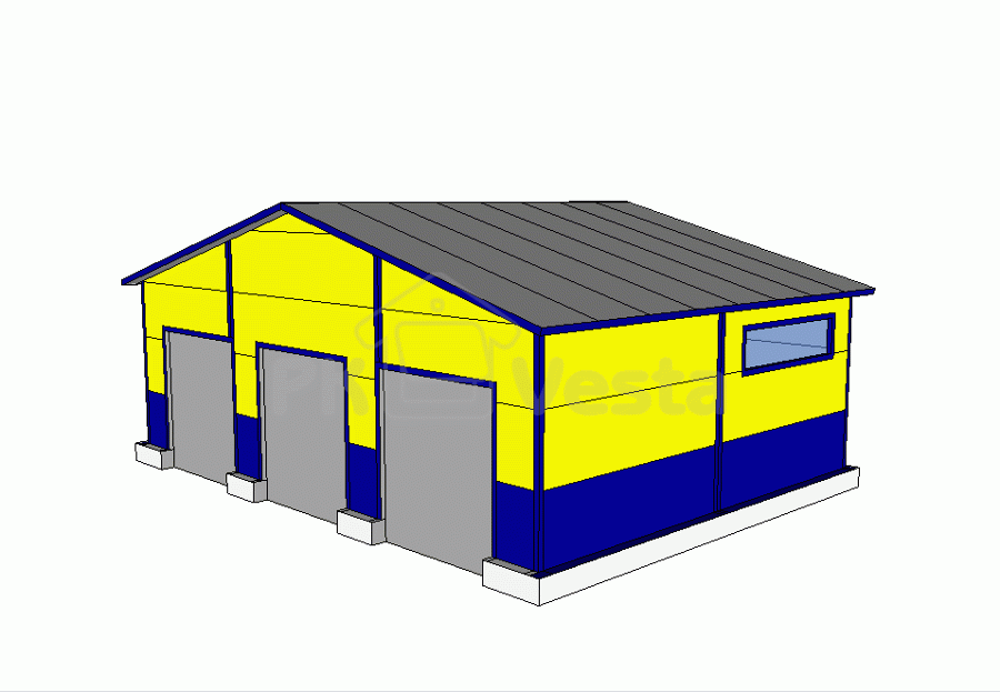 Order of the prefabricated steel auto repair center in the Moscow region, Russia