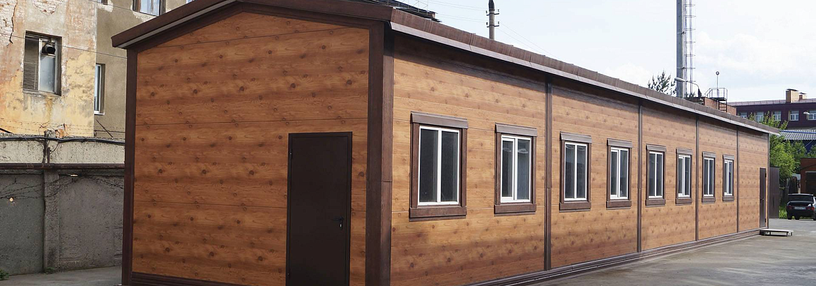 118. Prefabricated gingerbread shop and mini warehouse 5х25х3 in the city of Tula, Russia