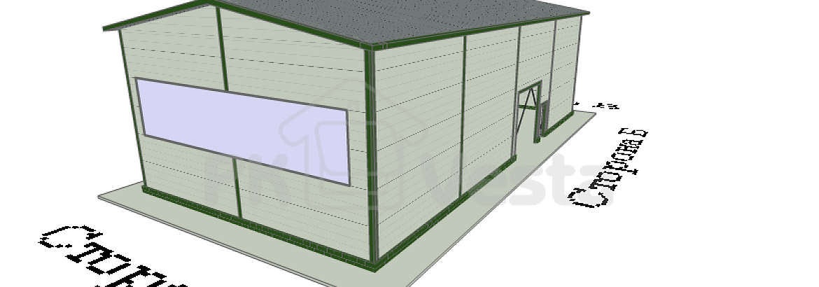 78. Prefabricated steel car service 12 х 24 х 7 in Almaty Ata, Kazakhstan