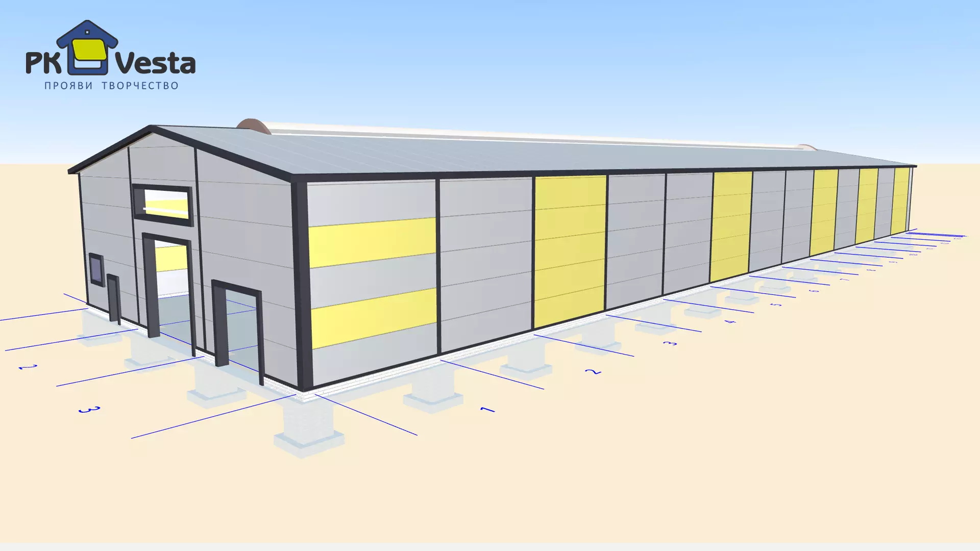 PK VESTA announces the completion of a pre-engineered supermarket 18W x 66L x 5H made out of light gauge steel framing (LSF) in Astrakhan, Russia