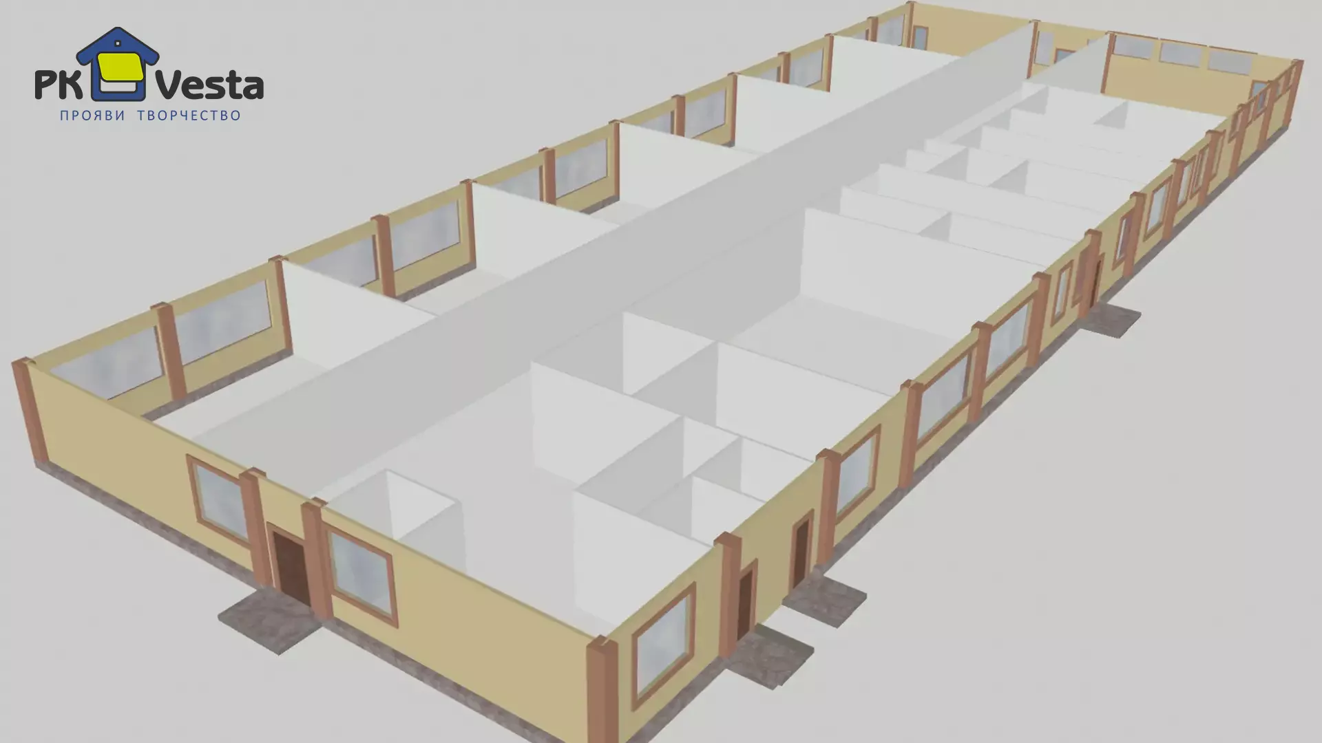 PK VESTA announces an order for a pre-engineered school, gym and cafeteria 21W x 56L x 3.5H (1 174 sq.m.), made out of Light Steel Framing in Gurzuf, Crimea, Russia