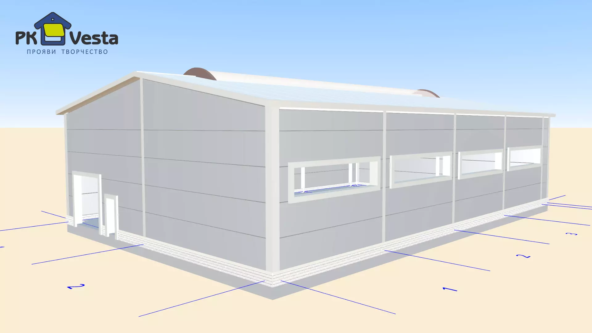 PK VESTA announces an order for a pre-engineered hangar 16W x 26L x 4.7H made out of LSGF in Balashikha, Russia