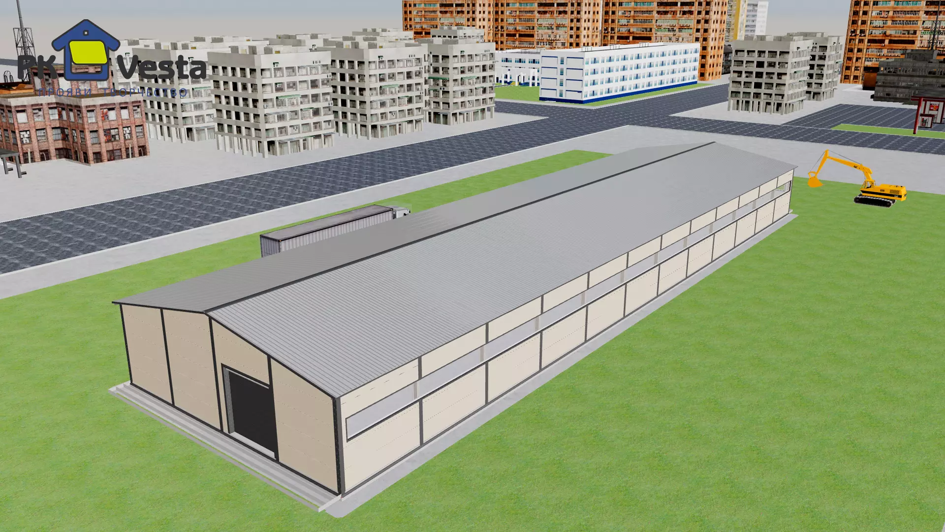 PK Vesta announces an order for a pre-engineered warehouse 20W x 74L x 4.3H made out of LSGF for storing food products in Lugansk, Russia