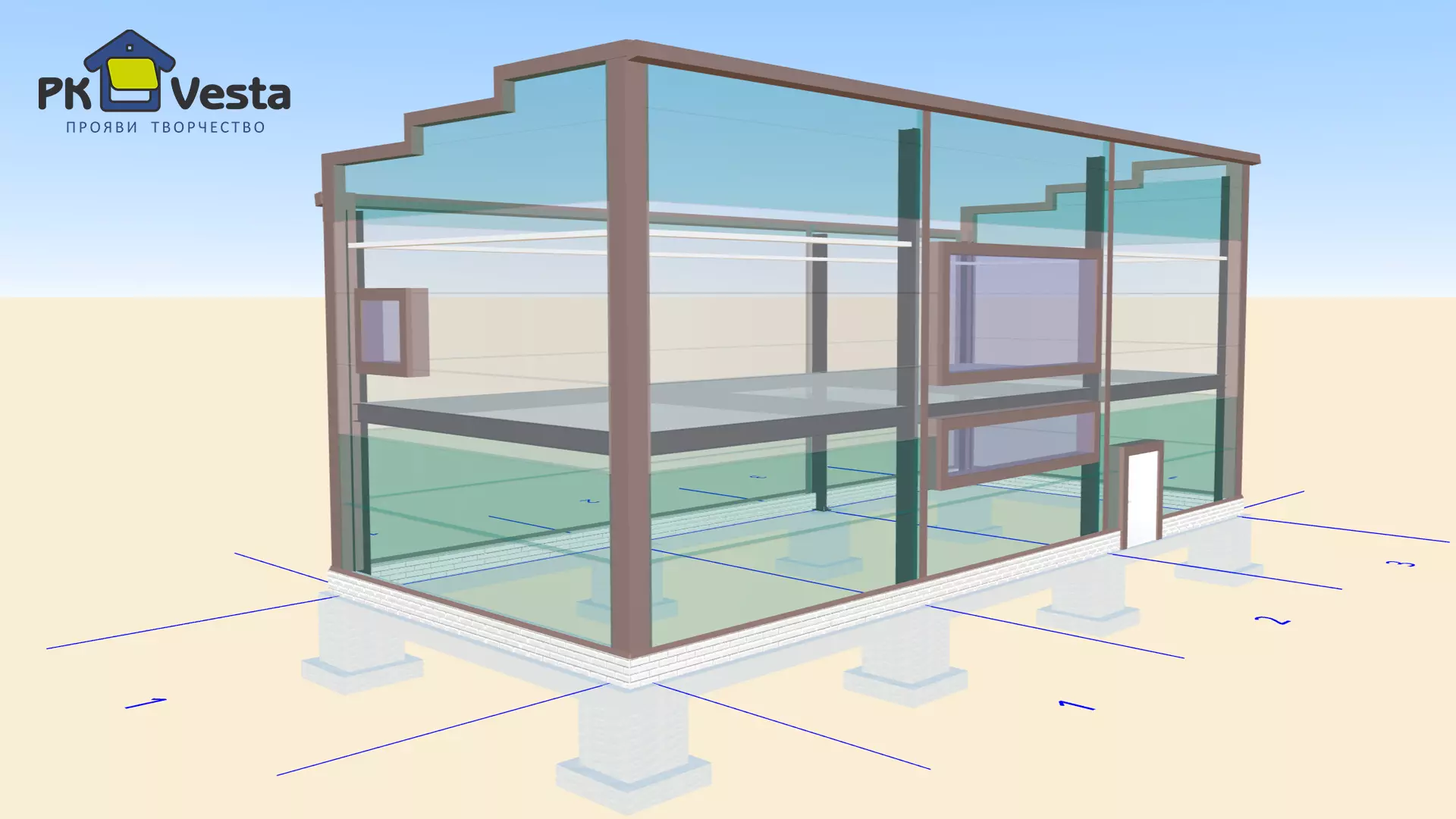 PK Vesta announces an order for a pre-engineered two-story workshop/office for the production of stretch ceilings measuring 7.3W x 18L x 7H in Pushkino, Moscow Region, Russia