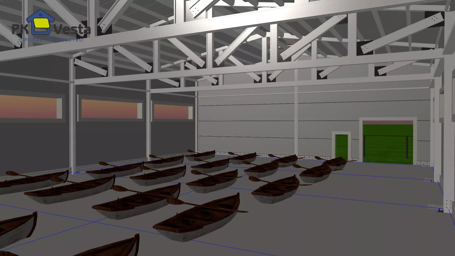 PK VESTA announces an order for a pre-engineered hangar 16W x 26L x 4.7H made out of LSGF in Balashikha, Russia