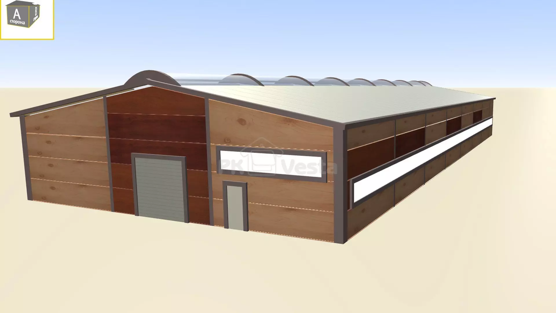 PK VESTA announces the order of a prefabricated steel warehouse 18 x 45.5 x 5.4 with an unusual design in Moscow, Russia