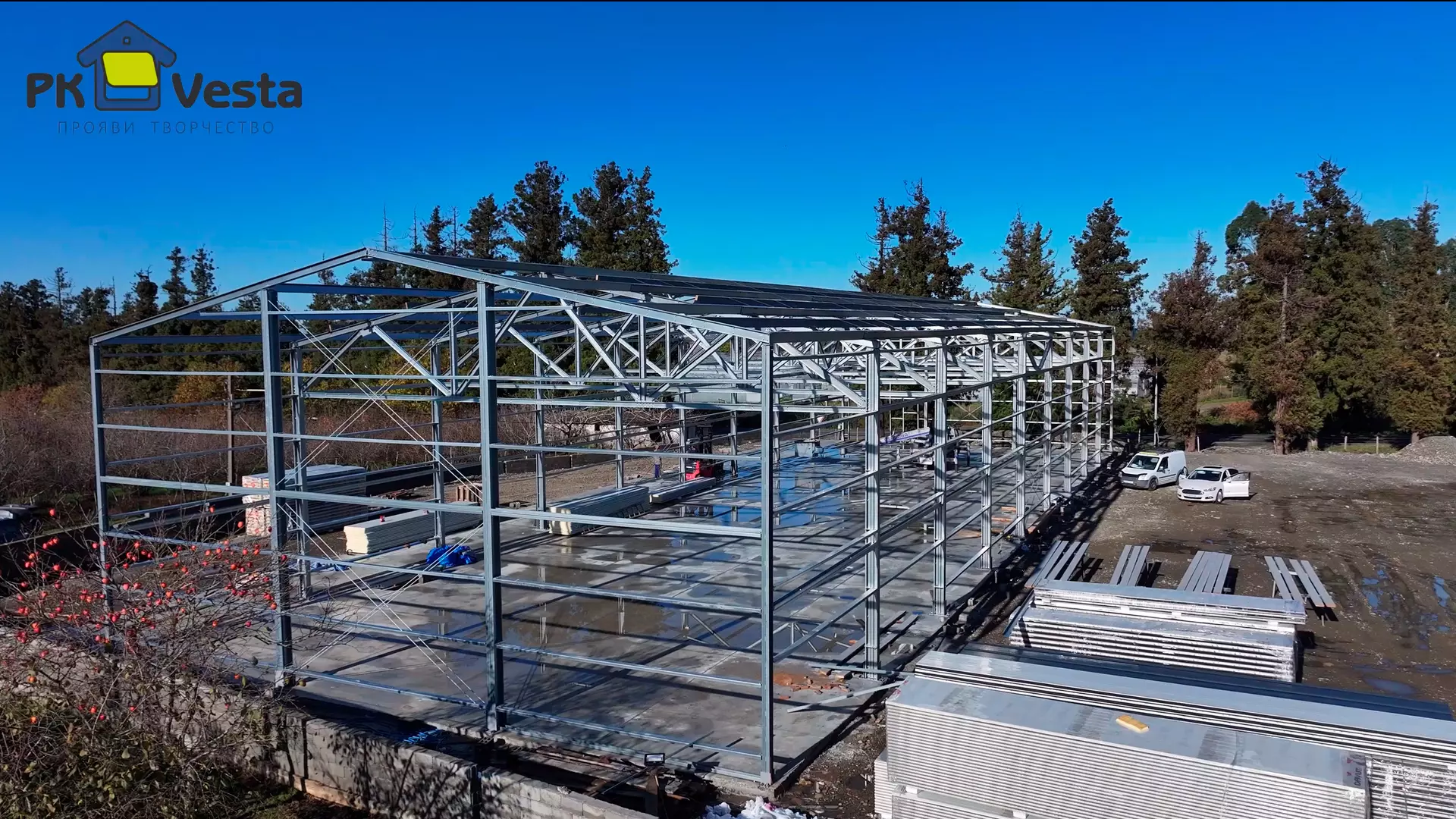 PK VESTA announces the completion of pre-engineered warehouse 18W x 54L x 6H (972 sq.m.) fully made out of light gauge steel framing, for a local farmer in Batumi, Georgia