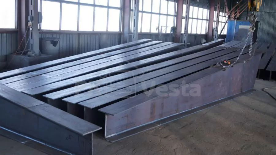 Part of the products for a prefabricated warehouse in the Moscow region, Russia