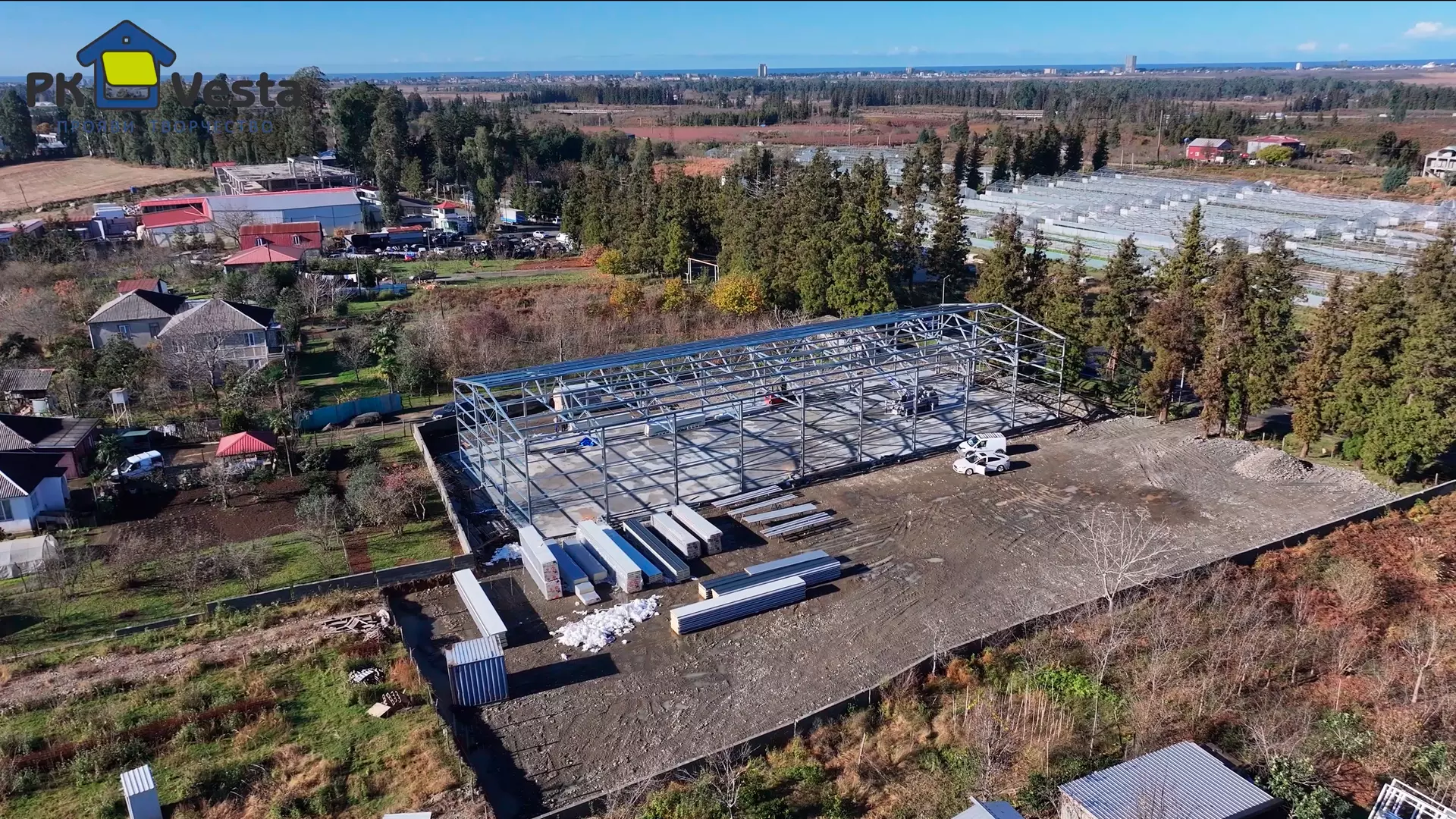 PK VESTA announces the completion of pre-engineered warehouse 18W x 54L x 6H (972 sq.m.) fully made out of light gauge steel framing, for a local farmer in Batumi, Georgia