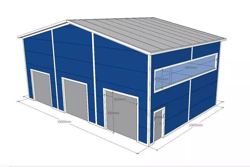 Быстровозводимый двухскатный ангар