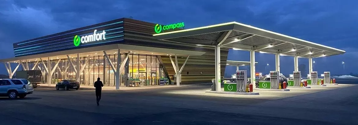 138. Prefabricated gas station and minimarket 24х50х5 in in Dagestanskie Ogni, Russia