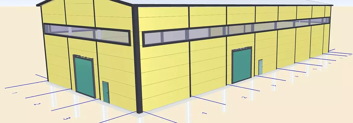 178. Pre-fabricated workshop 18W x 45L x 8H with a 5t crane beam for the production of technological equipment for the food industry in Ramenskoye, Russia