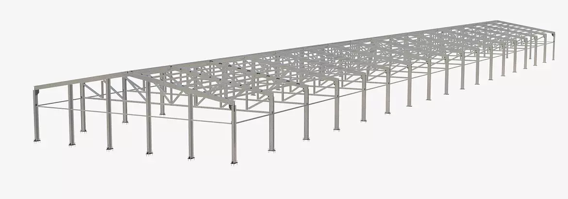203. Pre-engineered superstructure 20W x 102L x 1H (2,040 sq.m.) made out of LSGF in Shymkent, Kazakhstan.