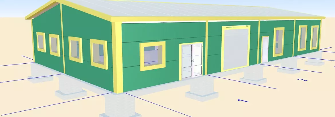 199. Pre-engineered canteen and office 12W x 24L x 3H for a local farmer in Mogilev, Belarus