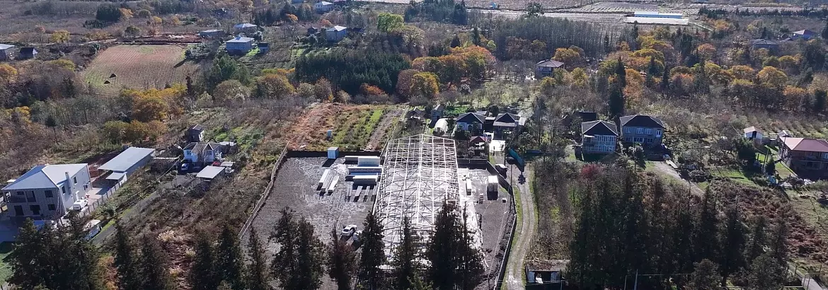 207. Pre-engineered warehouse 18W x 54L x 6H for a local farmer in Batumi, Georgia 