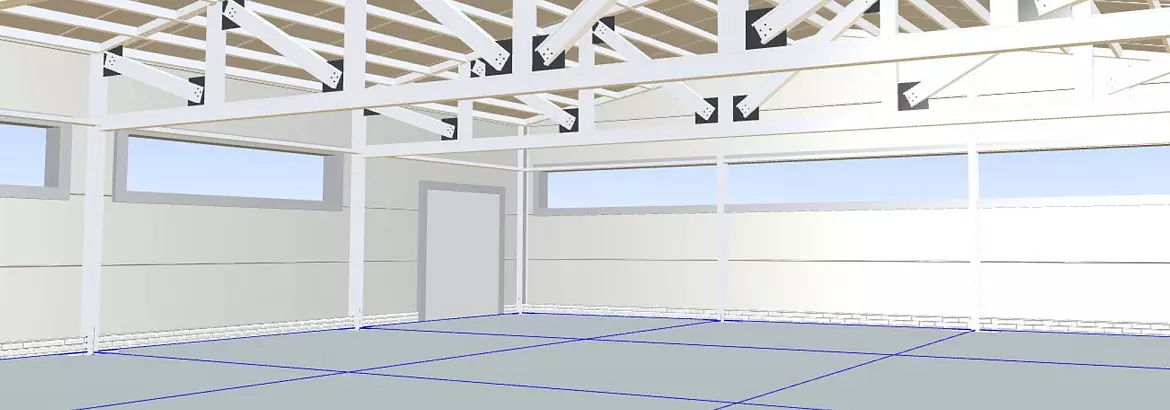 159. Prefabricated workshop 18x24x4 and warehouse 6x6x3 for the manufacture of antenna systems in Khimki, Russia