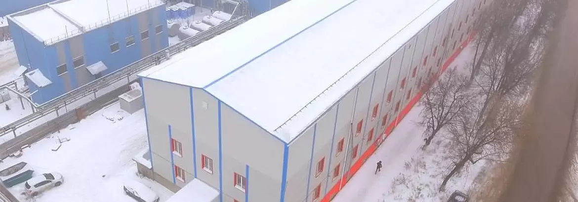 107. Pre-engineered roof extension 15 x 70 x 3.3 for the pharmaceutical factory in Tula, Russia