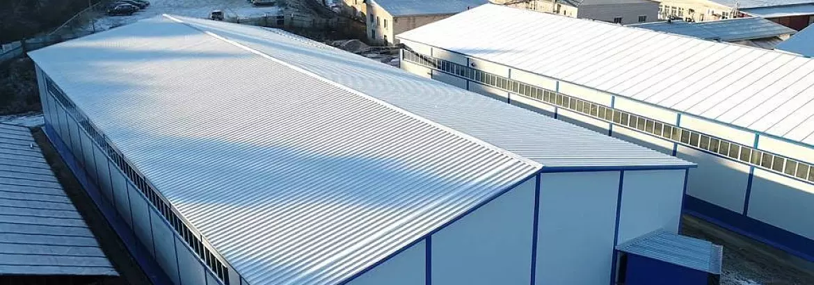 119. Pre-engineered steel warehouse 24x54x7.2 in Okulovka, Russia