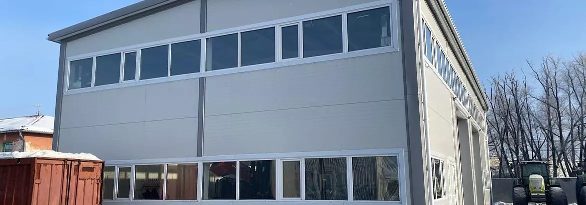 146. Pre-engineered warehouse and a mini workshop of auto parts 12W x 24L x 6H in Omsk, Russia
