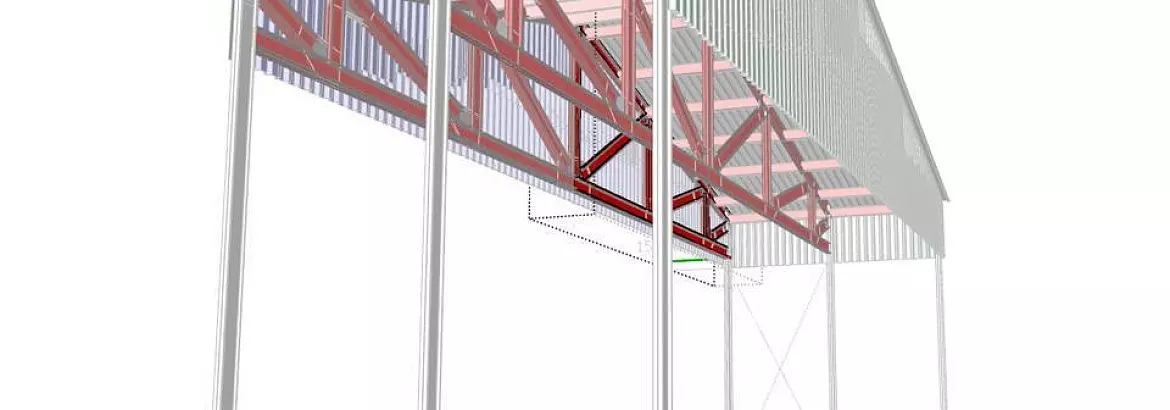 127. Pre-engineered shed 22х6х4.5 for the garbage factory in Venev, Russia