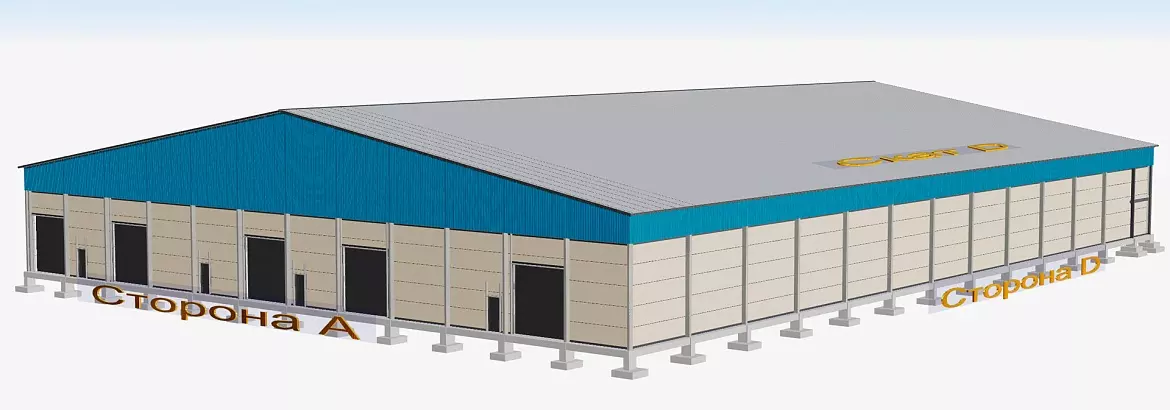 205. Pre-engineered fruit storage hall 56W x 76L x 8H in Astana, Kazakhstan