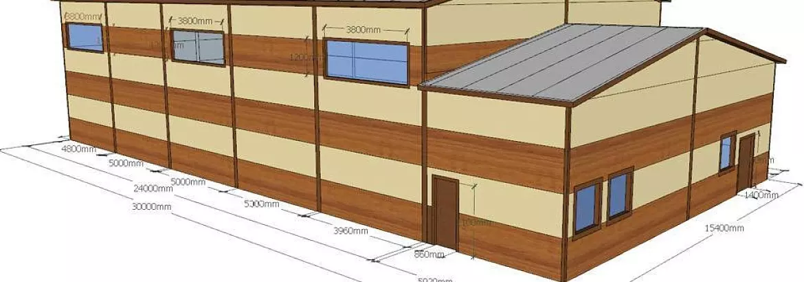 129. Pre-engineered sports hall 15х30х7 in Alupka, Russia