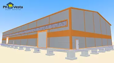 216. Pre-engineered warehouse/production hall 24W x 60L x 6H made out of LGSF for a local cement plant in Naro-Fominsk, Moscow Region, Russia