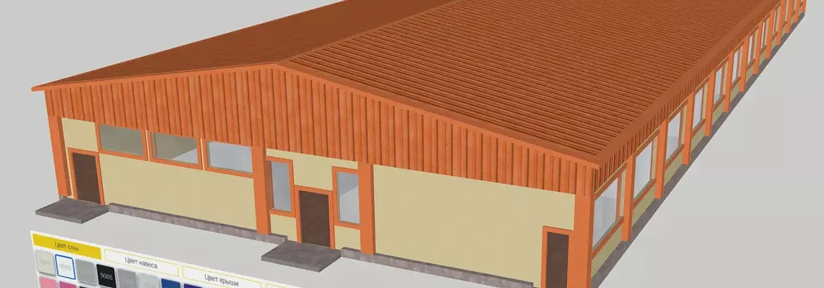 206. Pre-engineered school, gym and cafeteria 21W x 56L x 3.5H, made out of Light Steel Framing in Gurzuf, Crimea, Russia