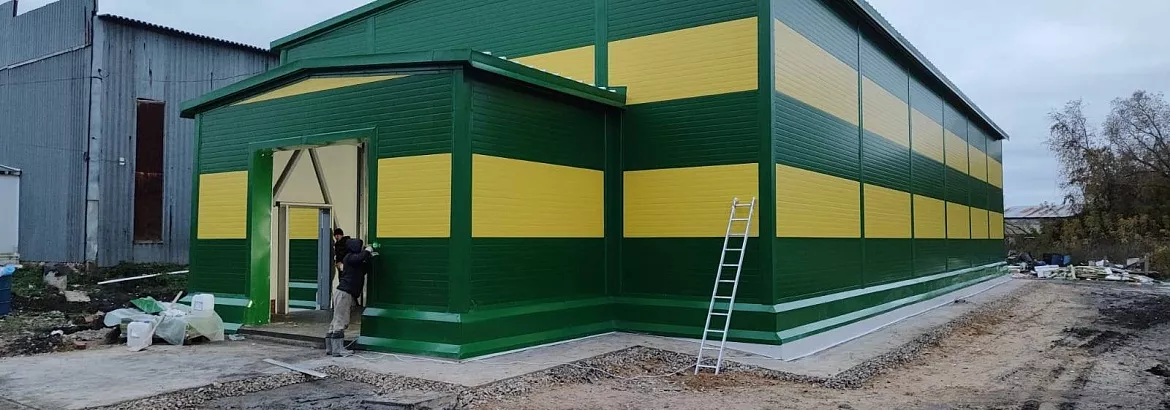 171. Pre-fabricated jam storage warehouse 12W x 30L x 4.8H in Odoev, Russia